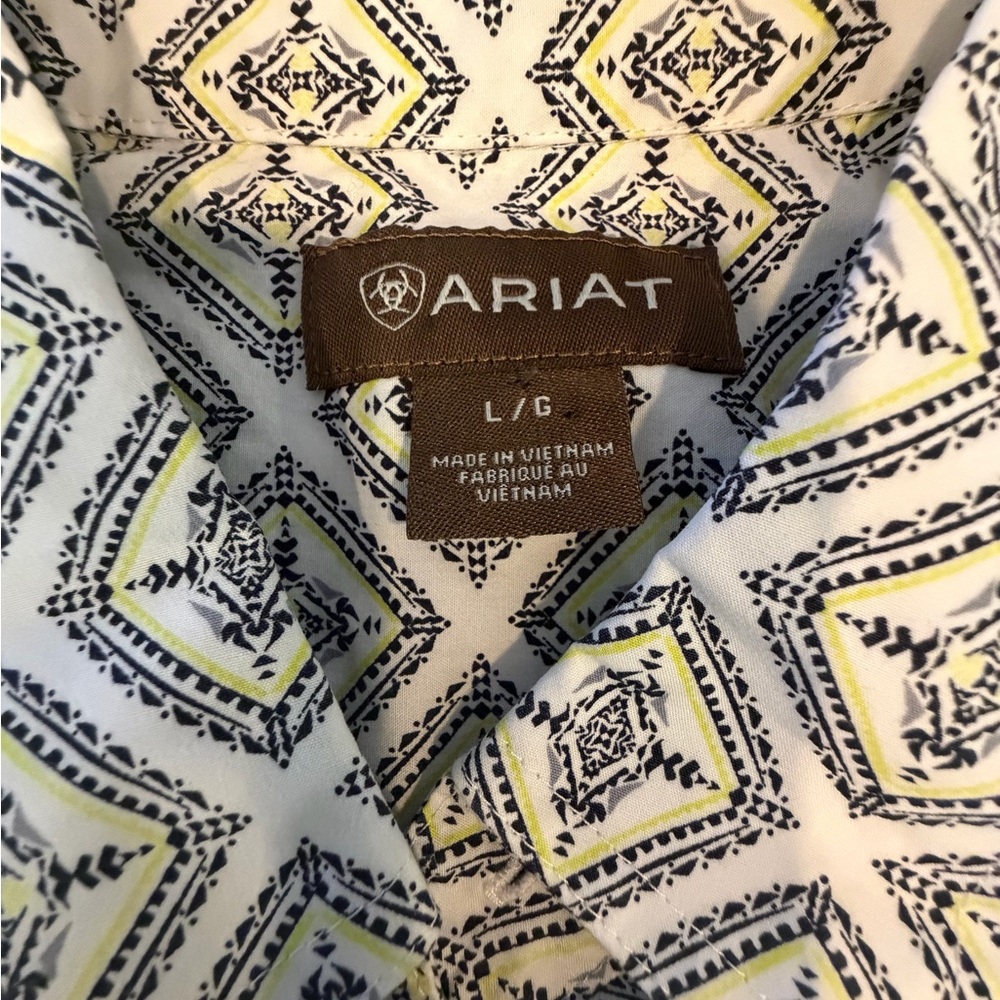 Ariat Men's Diamond Pattern Button Down Shirt - B… - image 2